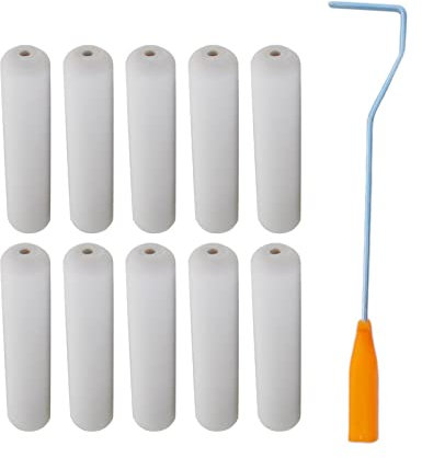 Emulsion Paint Roller Set，10x Home Paint Roller Tool Kit Smooth Tool Painting Edger Wall Decor Painting Set Decorated DIY for Interior Garden Office Door Replacement - 6 inches (Size : 6 inches)