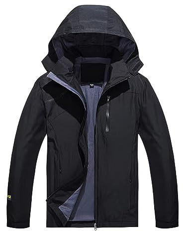 SUKUTU Chaqueta Deportiva Impermeable con Capucha para Hombre Chaqueta de Senderismo Ligera Softshell