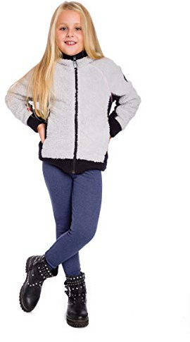 SOFTSAIL Termiska leggings flickor fodrade vinterleggings av bomull barnleggings, Denim, 7 År
