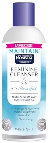 Monistat Boric Acid Feminine Wash, Fragrance-Free Intimate Wash for Women with Gentle pH-Balanced Formula, 16 Fl Oz