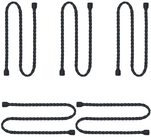 ITROLLE 5PCS 24-Inch Reusable Steel-Core Rubber Twist Ties Bendable Cable Ties Silicone Cable Ties Dia 6mm for Bundling and Holding