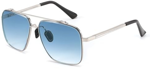 FEISEDY Retro 70er Jahre Sonnenbrille Herren Vintage 80er Square Brille mit UV400 Schutz B4145