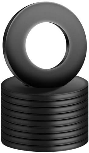 BOUMVID Lot de 10 rondelles plates M14 x 28 mm - Noir - Rondelles d'écartement en acier au carbone - Rondelles d'écartement pour tiges filetées