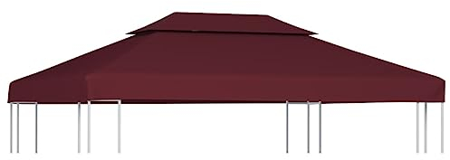 Home Items, 2-stöckige Pavillon-Abdeckung, 310 g/m², 4 x 3 m, Bordeaux, Anzugmöbel