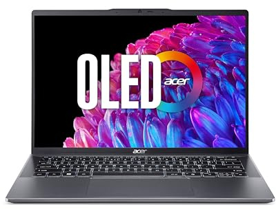 acer Swift Go 14 OLED (SFG14-63-R81N) Ultrathin/Laptop, 14 WQ2.8K OLED Display, AMD Ryzen 7 8845HS, 32 GB RAM, 1 TB SSD, AMD Radeon Grafik, Windows 11, QWERTZ Tastatur, grau