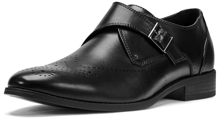 Kenneth Cole Reaction Men's Cheer Single Monk Strap, Black Leather, 9 Medium