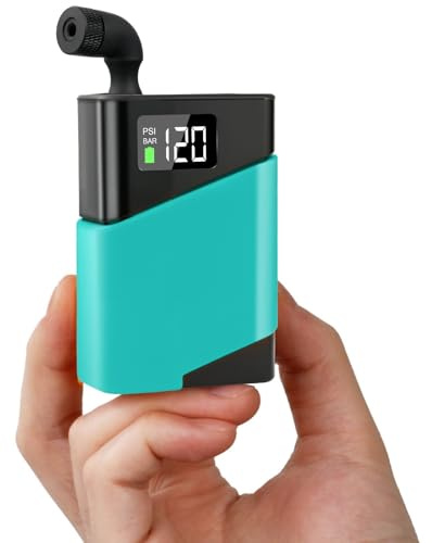 Mini Pompe à vélo, gonfleur de pneus Portable 120 PSI avec valves Presta et Schrader, Convient pour vélo de Route, Moto, VTT, Ballon de Sport