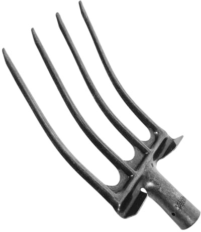 GALPADA Fourche Métallique Dents Acier Tête de Fourche de Jardin pour Labour et Aération du Sol Outil Agricole Facile à Fixer pour Fermiers et Jardiniers