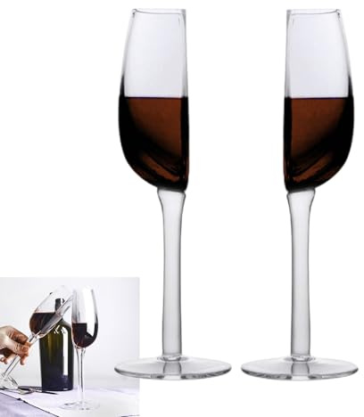 Set Di 2 Bicchieri Da Vino Mezzo, Mezza tazzas Da Vino A Semicircolare, Bicchieri Da Champagne, Calici Da Vinos Moderni Mezzo Formato, Calici Vinos Divertenti Per Natale, Festività, Feste, Matrimoni