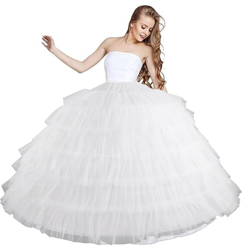 Falda de enagua Enagua de 6 aros de tul Enaguas de 43 pulgadas de largo para mujer debajo del vestido Falda de aro nupcial ajustable para boda Vestido de fiesta Ceremonia de graduación, Figürc