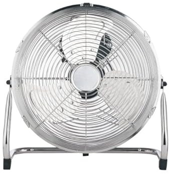 Genérico Ventilador de Suelo 12” (30 cm) 50W Metálico Plateado – 3 Velocidades, Oscilación Vertical 180°, Motor DC Cobre, 4.5 m/s, Silencioso 56 dB, para Interior hasta 25-30 m²