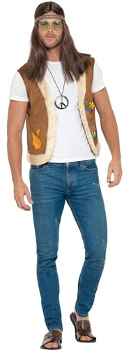 Smiffy's Smiffys Hippie Waistcoat, Unisex Smiffys Gilet Hippie Unisexe Homme