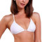 Women's Sexy Push up Basic Triangle Bikini Top with Adjustable Strings Padded Separates Swimwear White M