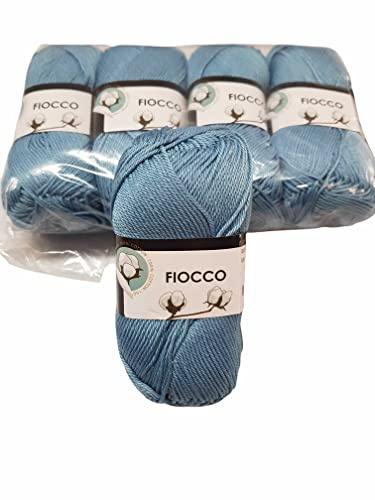 Filato di Cotone Fiocco Azzurro 250gr TreSfere Uncinetto Maglia Ferri