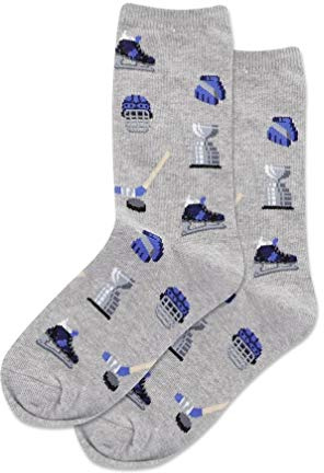 Hot Sox Kid's Hockey Crew Socks 1 Pair, Grey Heather, Kid's Small/Medium