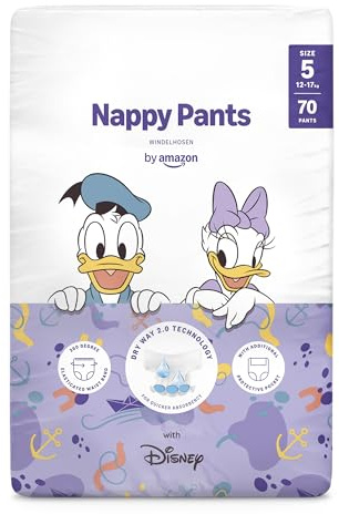 by Amazon pañales de aprendizaje Disney, talla 5 (de 12 a 17 kg), 70 unidades, blancos (anteriormente de la marca Mama Bear, mismo producto)