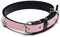 PANDORA rosafarbenes Haustierhalsband für Hunde aus lederfreiem Stoff, mit einem Klickverschluss aus Edelstahl, 312262C02-S