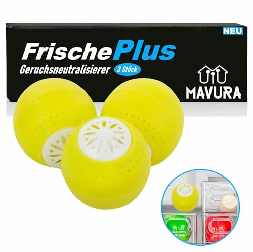 FrischePlus Natürlicher Geruchsneutralisierer Kühlschrank, Bälle Kugeln Aktivkohle Geruchsentferner [3er Set]