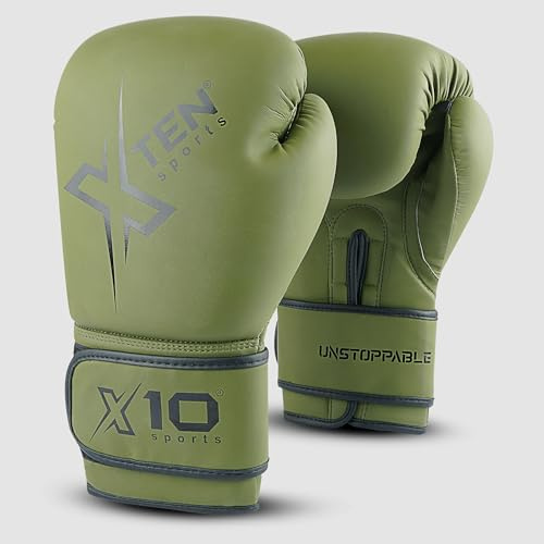 XTEN Boxing Gloves for Men & Women, Boxing Training Gloves, Pro Sparring, Heavy Punching Bag Mitts Focus Pads Workout, Muay Thai, Kick Boxing, MMA, Ventilated Palm, Multi Layered, 8 10 12 14 16 Oz
