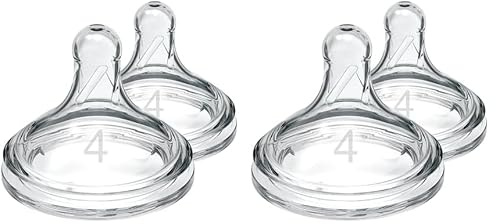 Dr. Brown’s Options+ Baby Bottle Teats, Level 4, Wide-Neck, Pack of 4