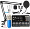Miscelatore Musicale, Podcast Equipment Bundle Scheda audio in diretta V10 Set di schede audio Set microfono cellulare scheda audio set completo di attrezzature for schede audio Mixer Di Suoni Per Lo