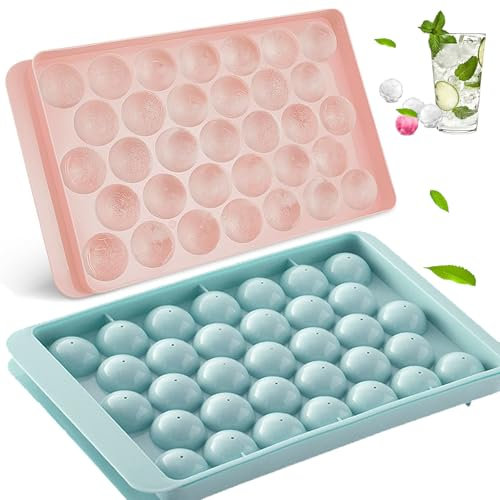 Mini Cubitera Redonda, Tapa Mini Círculo para 66 Unidades, Fabricante de Bolas de Hielo para Congelador