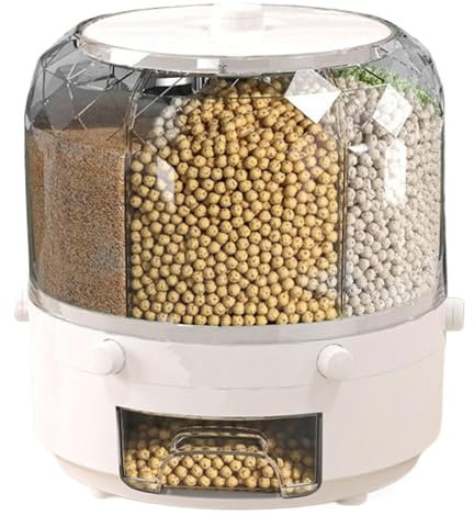 Decorhome Caja De Almacenamiento De Arroz – Dispensador De Alimentos De Cocina De Almacenamiento De Granos Sellado Grande | Tanque De Almacenamiento De Granos Giratorio Contenedor De Almacenamiento De