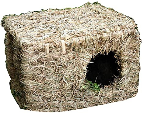 Casa di erba per conigli, giocattoli da masticare in paglia naturale, tunnel grande nido per criceti, rutina, polli, piccoli animali