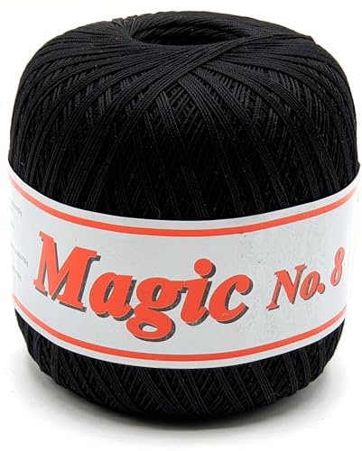 Magic No. 8 Spitzen Häkelgarn Filethäkelgarn 100 gr. / 100% Baumwolle (118 schwarz)
