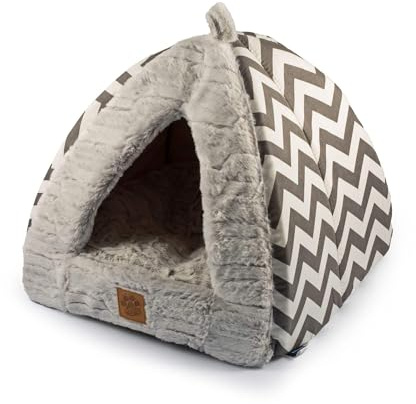 Ancol Plush Cat Pyramid Bed Natural Thick Sides Over Stuffed Base Cushion Non Slip Bottom Kitten Pet Sleeping Place