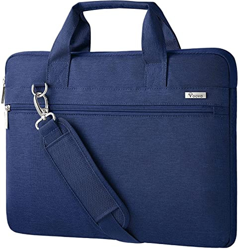 Voova Laptop Bag 15.6 Inch, Waterproof Computer Case Sleeve for MacBook Air 15 M2, MacBook Pro 15/16, 15-16” HP Dell Lenovo Laptop, Slim Briefcase Messenger Bag with Shoulder Strap, Men Women,Blue