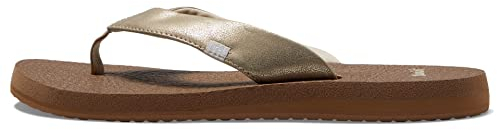 Sanuk Damen Yogamatte Metallic Flipflop, Champagner, 41 EU