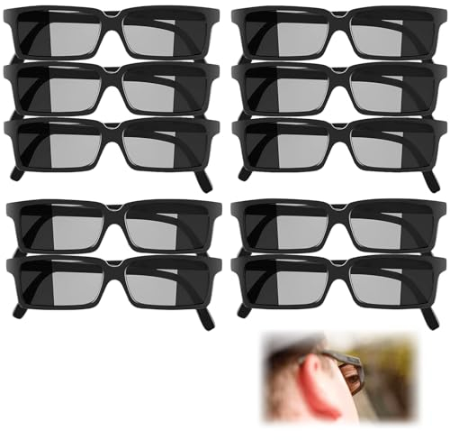 cailiya 10 Stücke Spion Brille,Rückansicht Detektiv Brille Geheimagent Sonnenbrille,Agentenbrillen Spy Brille,für Kinder und Erwachsene für Geburtstagsfeier Agent Party,Cosplay(Schwarz)