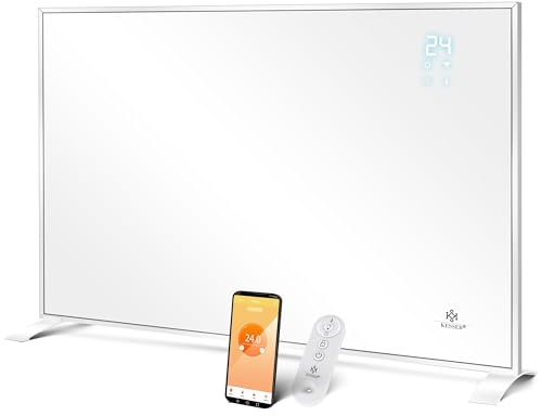 KESSER® Panel Calefacción infrarroja Aparato independiente Ahorro de energía, montaje en la pared, con control remoto Termostato y aplicación de control Panel calefactor eléctrico Pies de soporte