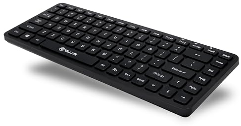 TELLUR Tastiera Wireless, Mini Tastiera Senza Fili per PC, Laptop, Smart TV, Nano Ricevitore USB 2,4Ghz, Layout Italiano QWERTY, Silenzioso e Sottile (Nero)