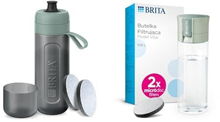 BRITA Water Filter Bottle Light - Green & Water Filter Bottle Model Active Dark - Green