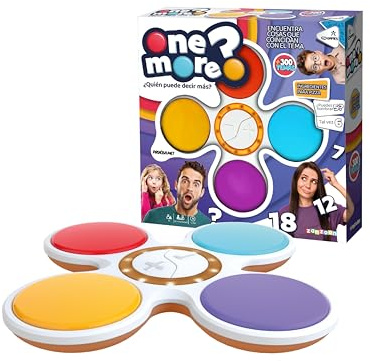 Famosa One More - Juego Familiar de Preguntas con +350 Categorías, Compite por Ser Quien Más Sabe, Incluye Botones de Reto y 2 Modalidades (Infantil y Familiar), para 2–4 Jugadores, (NEM00000)