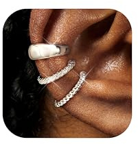 Diamday 3 stycken örhängen manschett för kvinnor falsk helix piercingklämma örhänge clip öronmuff