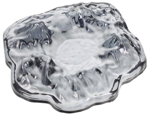 TOYANDONA Windproof Crystal Glass Ashtray for Cigar and Cigarette Smokers Vintage Decorative Snow Mountain Design Multipurpose Indoor Outdoor Patio Tray for Home Office Tabletop