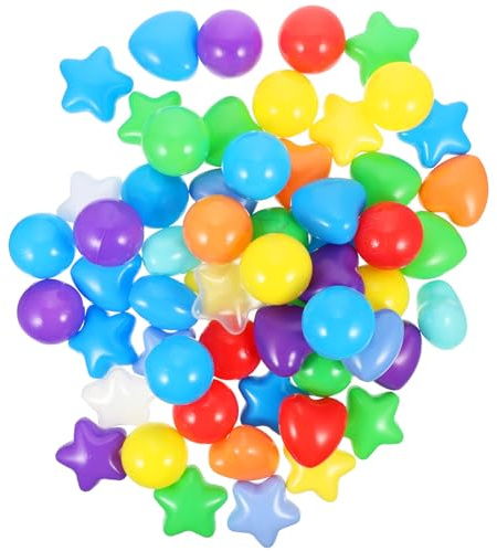 OFFSCH 150 Piezas Bolas para Estrellas Corazones y Redondas Resistentes y Seguras para Piscina Infantil Parque Carpa de Interior
