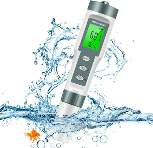 TDS Meter & PH Tester, 0.01 High Accuracy Pool Tester PH Meter for Water, Water PH/TDS/Temperature Tester(°F/℃), PPM Meter for Drinking Water, Hydroponics, Aquarium and Pool