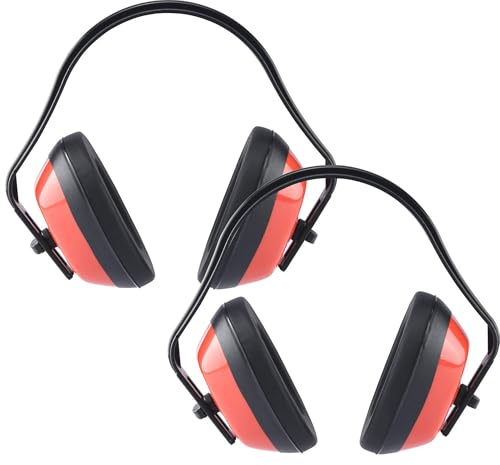 Neiko 53925A Adjustable Safety Earmuffs for Noise Reduction, ANSI S3.19-1974 Approved Ear Protection, NRR 26 dB, Pack of 2