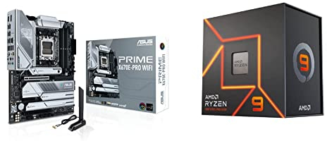 ASUS PRIME X670E-PRO WIFI, an AMD X670E Ryzen AM5 ATX motherboard with PCIe 5.0, four M.2 slots + AMD Ryzen 9 7950X Retail - (AM5/16 Core/4.5GHz/80MB/170W/Radeon)