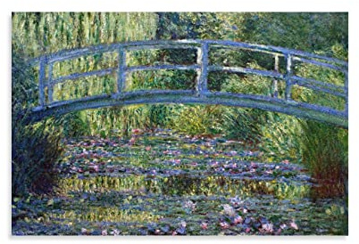 Claude Monet - The Waterlily Pond with The Japanese Bridge Canvas Art Poster and Wall Art Picture Print Modern Family Bedroom Decor Posters 12x18inch(30x45cm)