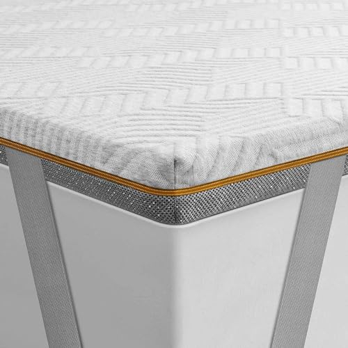 Slybear Topper 90x200cm, H3 H4, 7,5cm Höhe Matratzentopper, Bequemer 90x200 Gelschaum Matratzen Topper mit atmungsaktivem und waschbarem Bezug für Boxspringbett Wohnwagen Sofa Bett