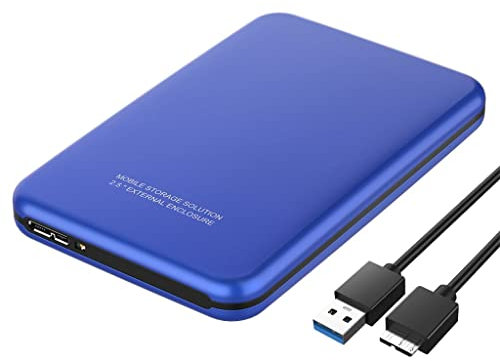 ZHCHAO Disco Duro Externo USB3.0 500GB 1TB 2TB Unidad de Dispositivo de Almacenamiento Unidad 7200rpm Disco Duro móvil HDD 2.5 (Color:BLU,Size:500GB)