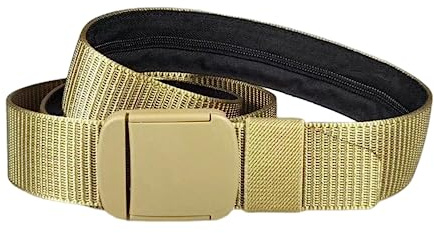 Cinturones Billetera para Hombre para Viaje, Cinturón de con Hebilla de Aleación con Bolsillo De Moneda Oídico, Cinturón De Cartera Antirrobo para Entrenamiento Deportivo al Aire Libre, caqui