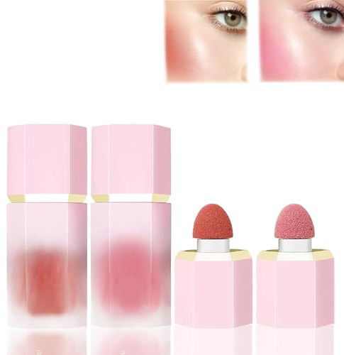 Liquid Blush Stick - Coral Pink & Rosy Blusher For Cheeks, Soft Lightweight Jelly Blusher, Buildable Cream Blush For Natural Tint Makeup, Blendable Smudge-Proof Application For Daily Wear