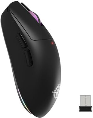 ATTACK SHARK X MAGIC-REFINER G6 Wireless Gaming Mouse, 72g Lightweight, 24000 DPI, 1000Hz Polling Rate, BT/2.4G Wireless/Wired Gaming Mouse, RGB, 750mAh Battery, with Grip Tape for PC/Mac - Black
