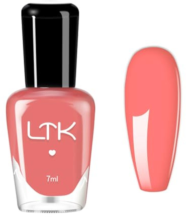 Nail Varnish - Pink Nail Polish Quick Dry - High Glossy & Long Lasting Nail Polish - No Need Cure Coral Nail Art Polish For Women Manicure DIY